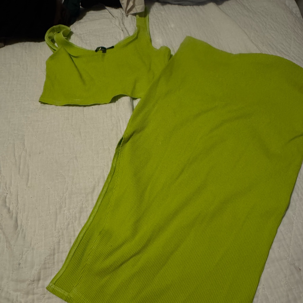 Lulu's Lime Green Two-Piece Outfit